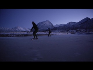 northbound skateboarding on frozen sand