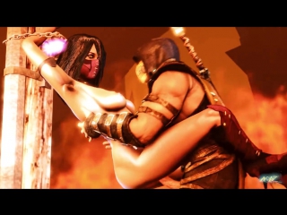 mkx mileena vs scorpion round 1 (mortal kombat sex)