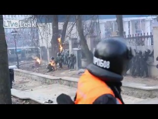 maidan. fiery rain from molotov cocktails. 01/21/14