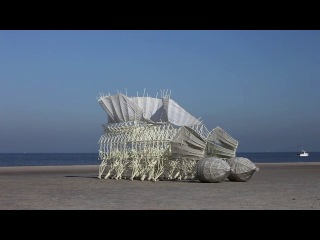 theo jansen. a person who creates sculptures driven by the wind